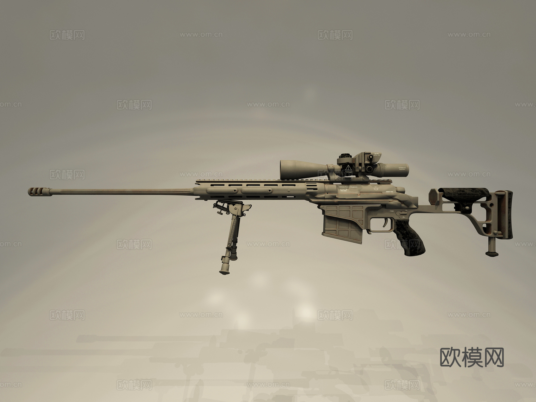 现代拉拴式50狙击步枪3d模型下载