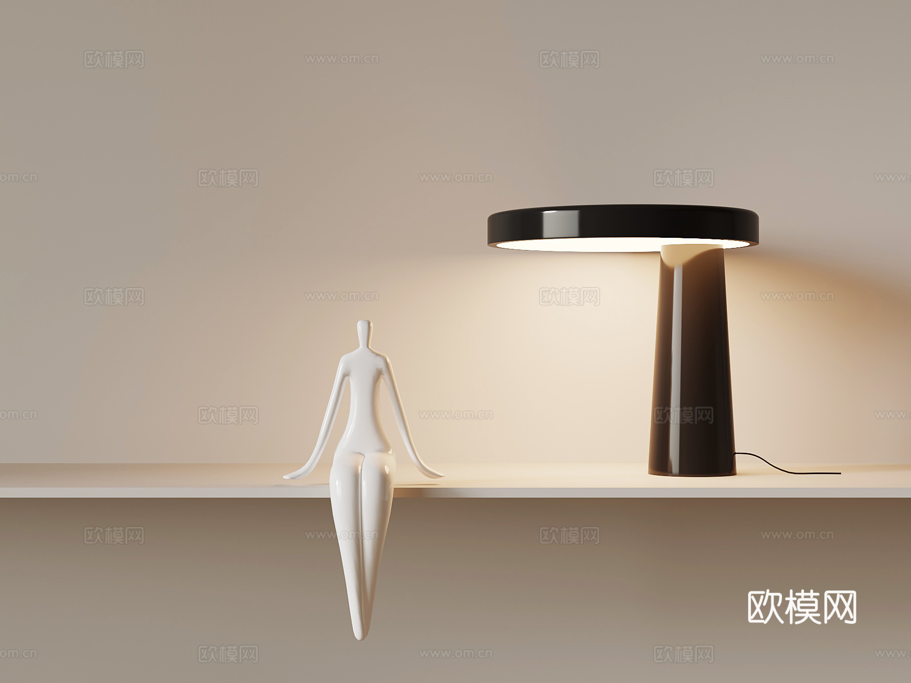 现代台灯3d模型下载