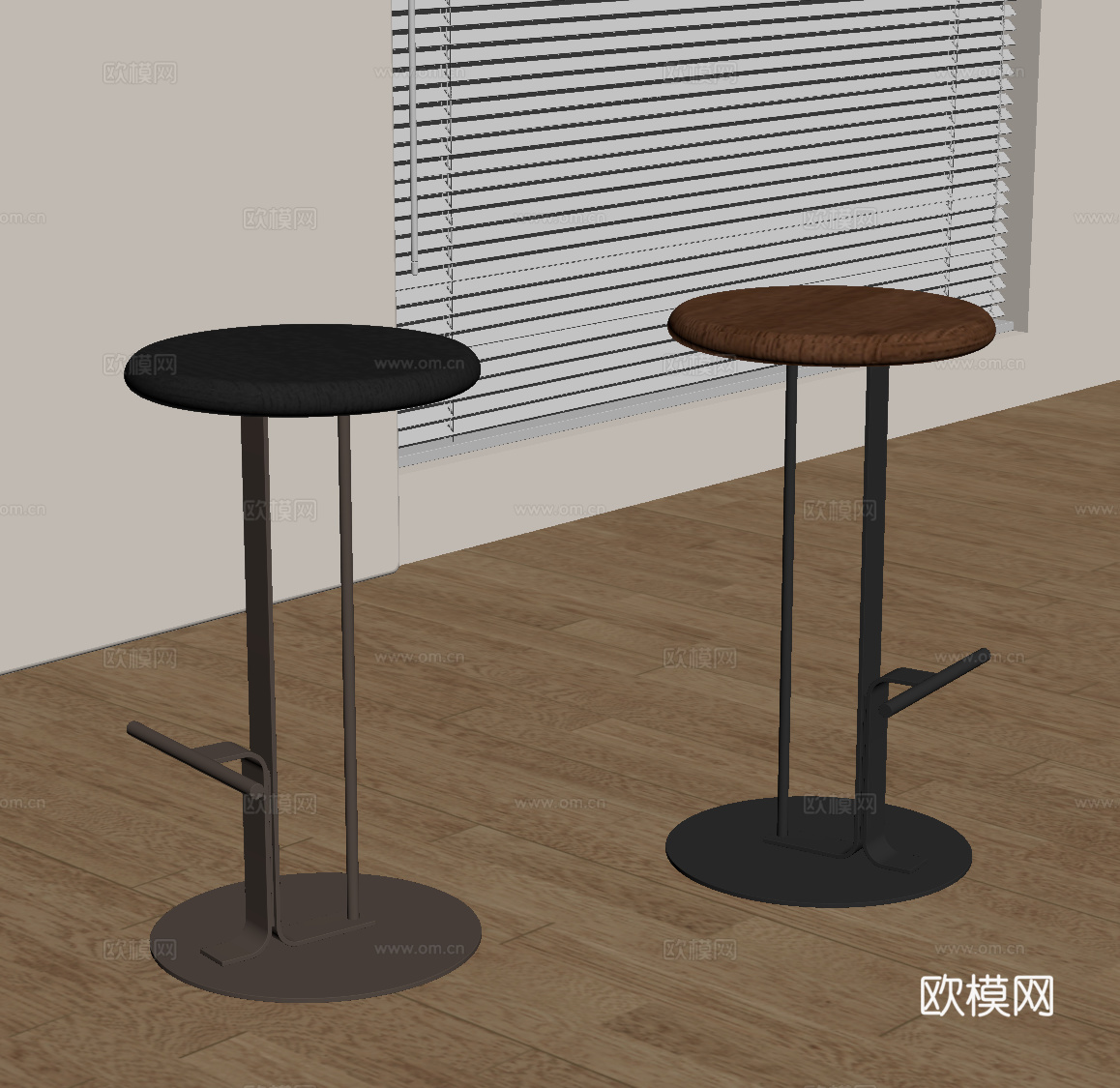 现代意式吧台凳su模型