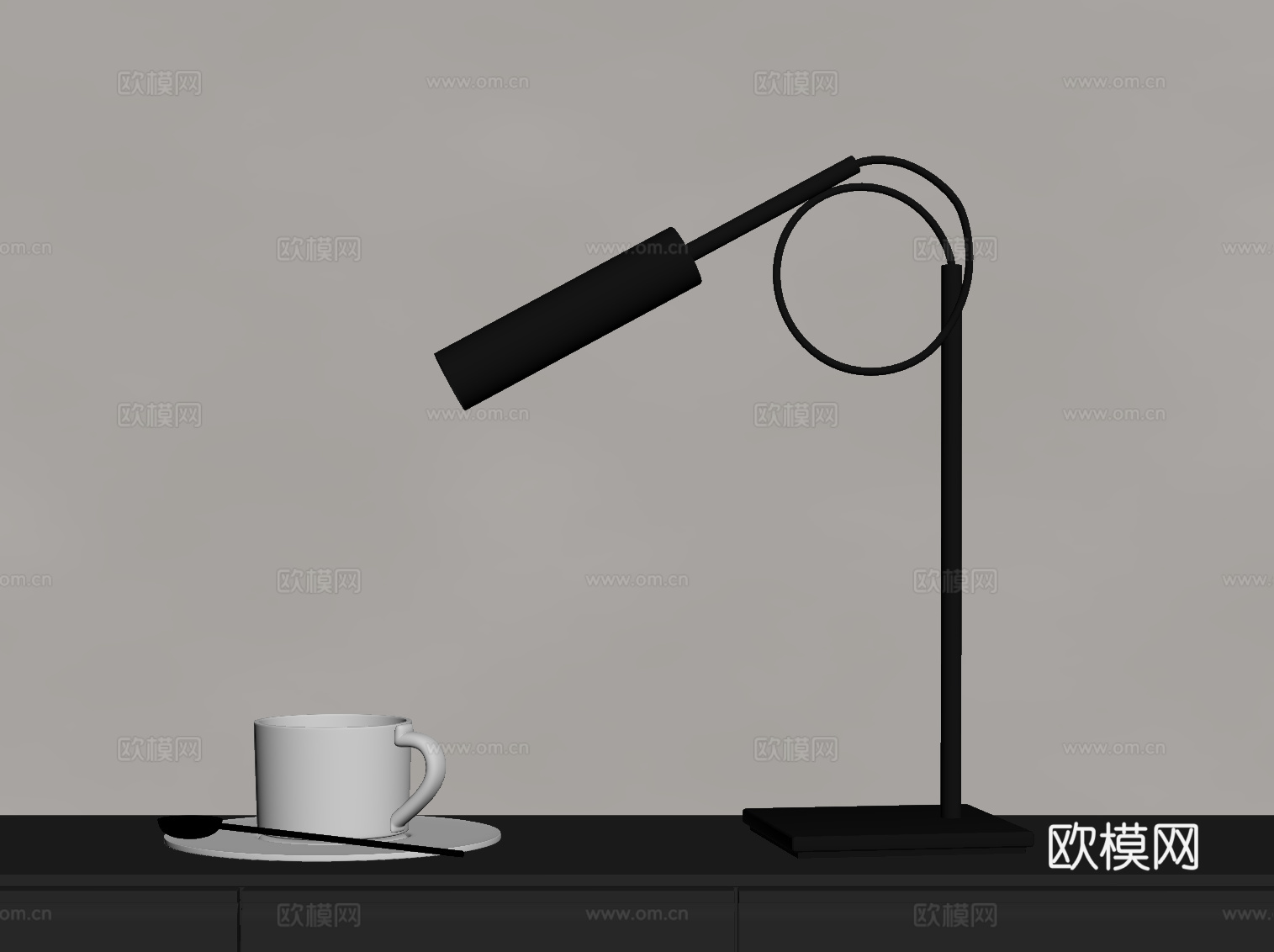 现代台灯su模型