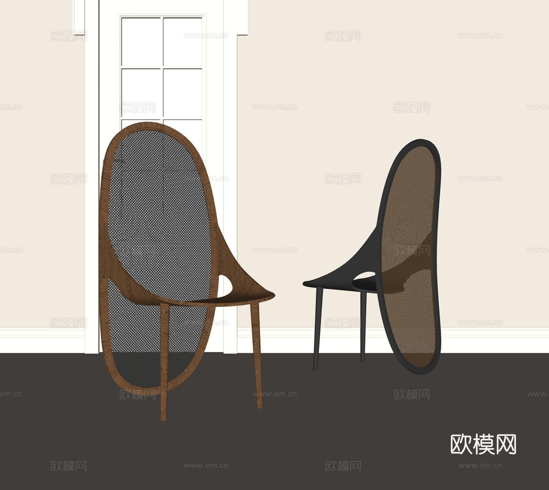 法式复古餐椅su模型