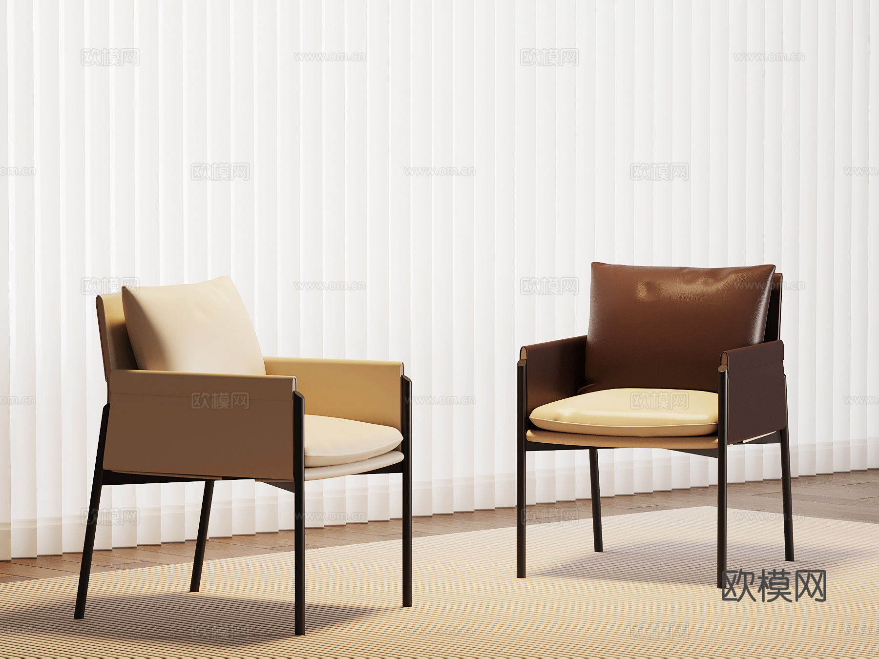 现代意式餐椅 椅子 单椅su模型