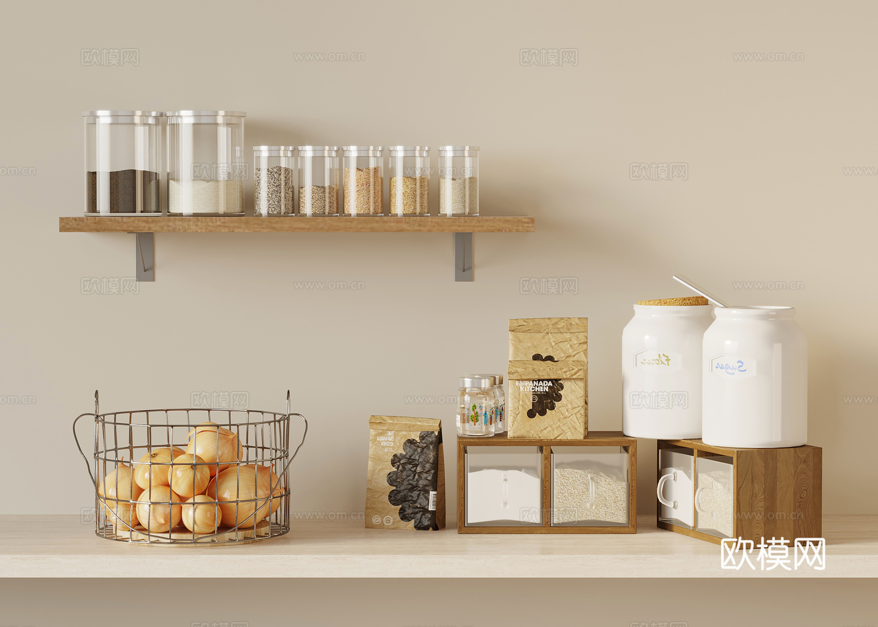 现代厨房器具 调味料su模型