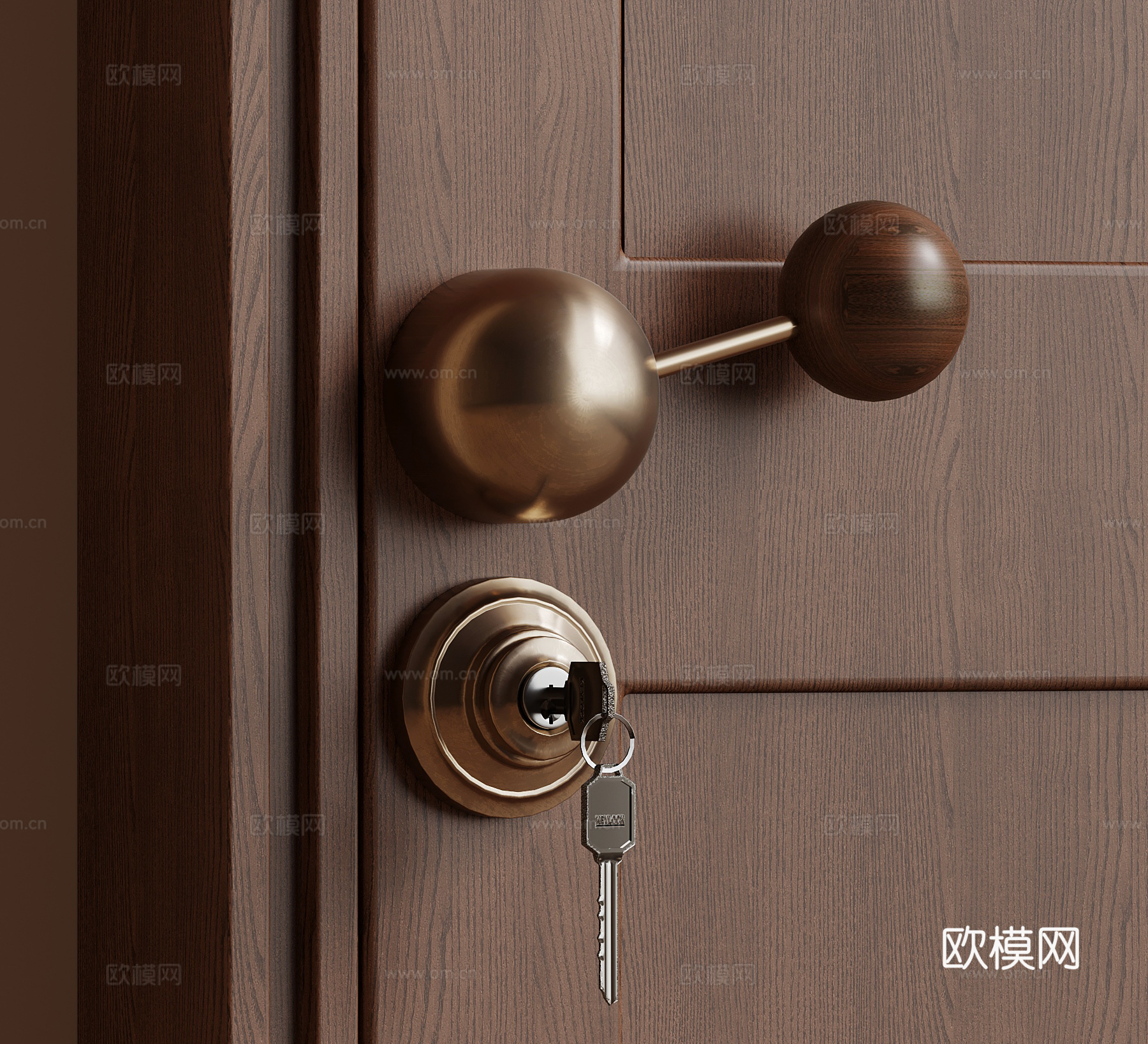 现代中古风拉手 门把手su模型