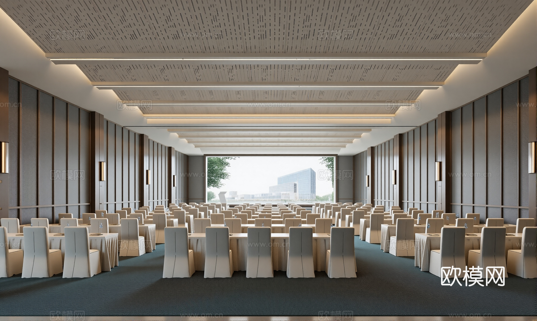 现代酒店宴会厅su模型