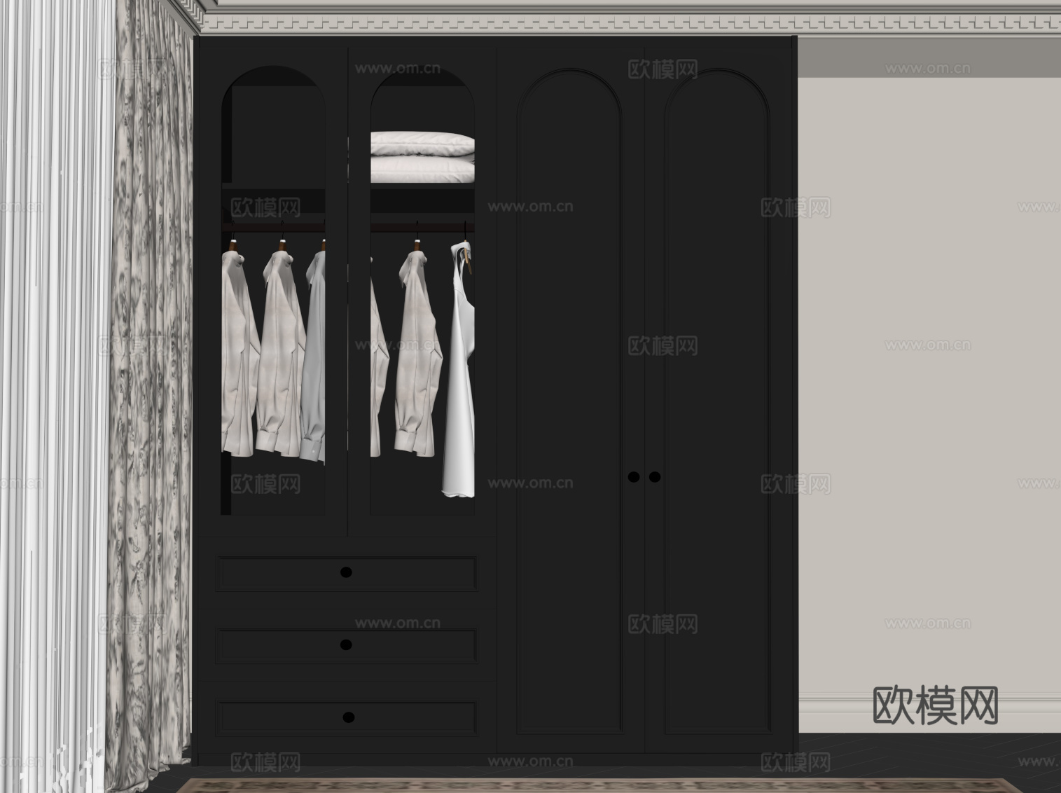 法式衣柜su模型