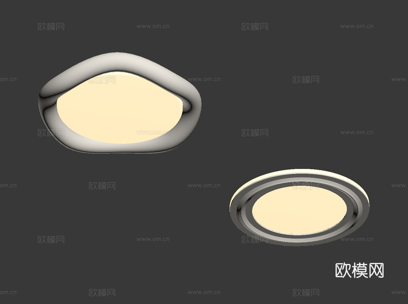 现代奶油吸顶灯su模型