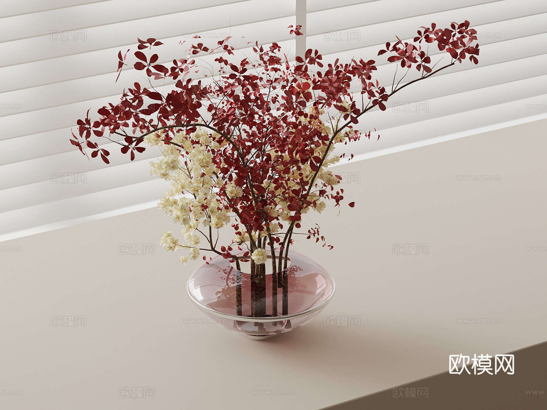 现代花瓶 插花 花艺su模型