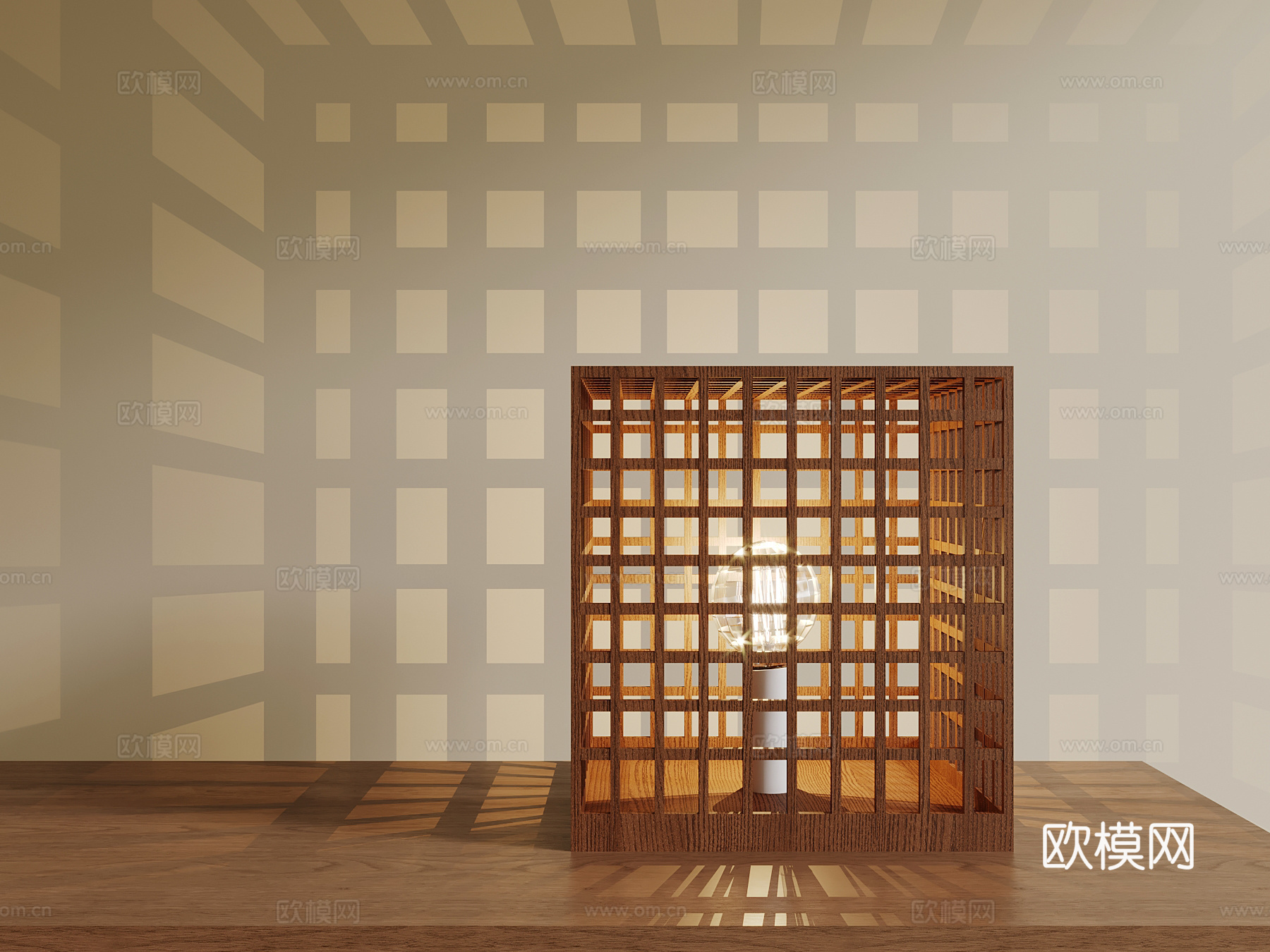 中古风台灯 镂空台灯su模型