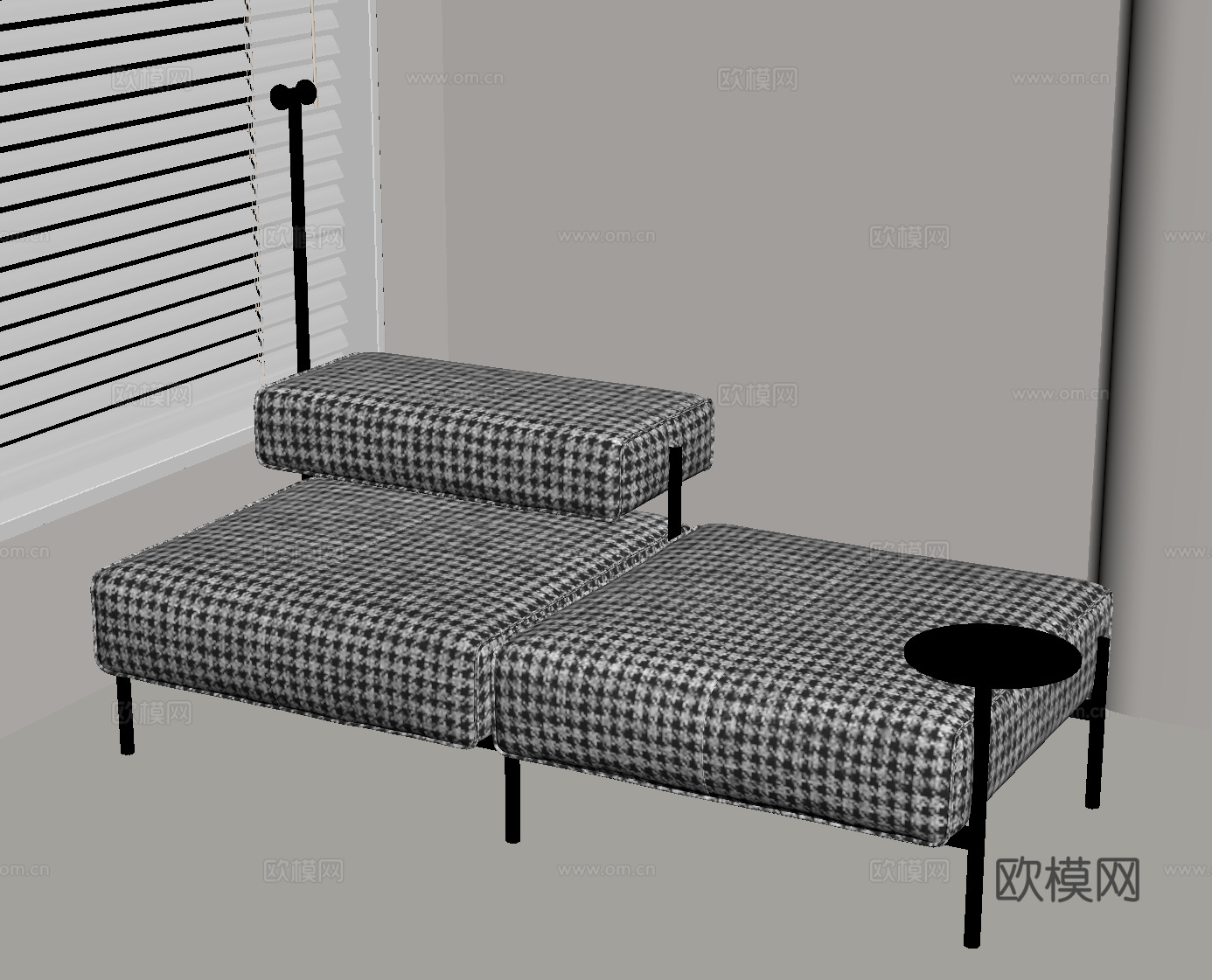 现代床尾凳 贵妃椅 沙发凳su模型