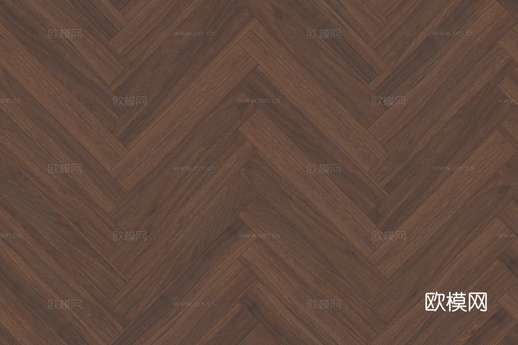 意式现代无缝深胡桃色鱼骨拼人字拼木地板