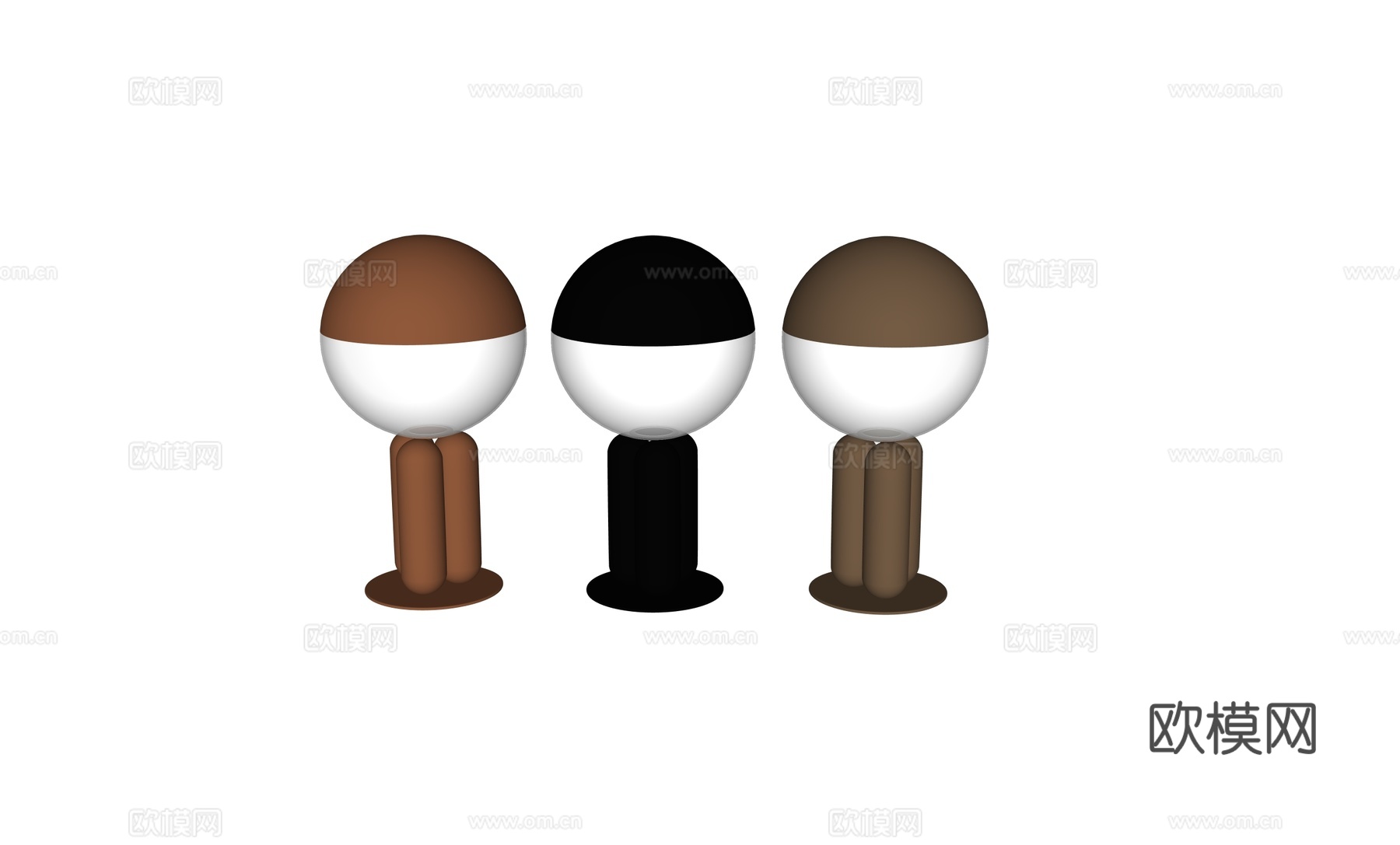 现代球形台灯灯具su模型