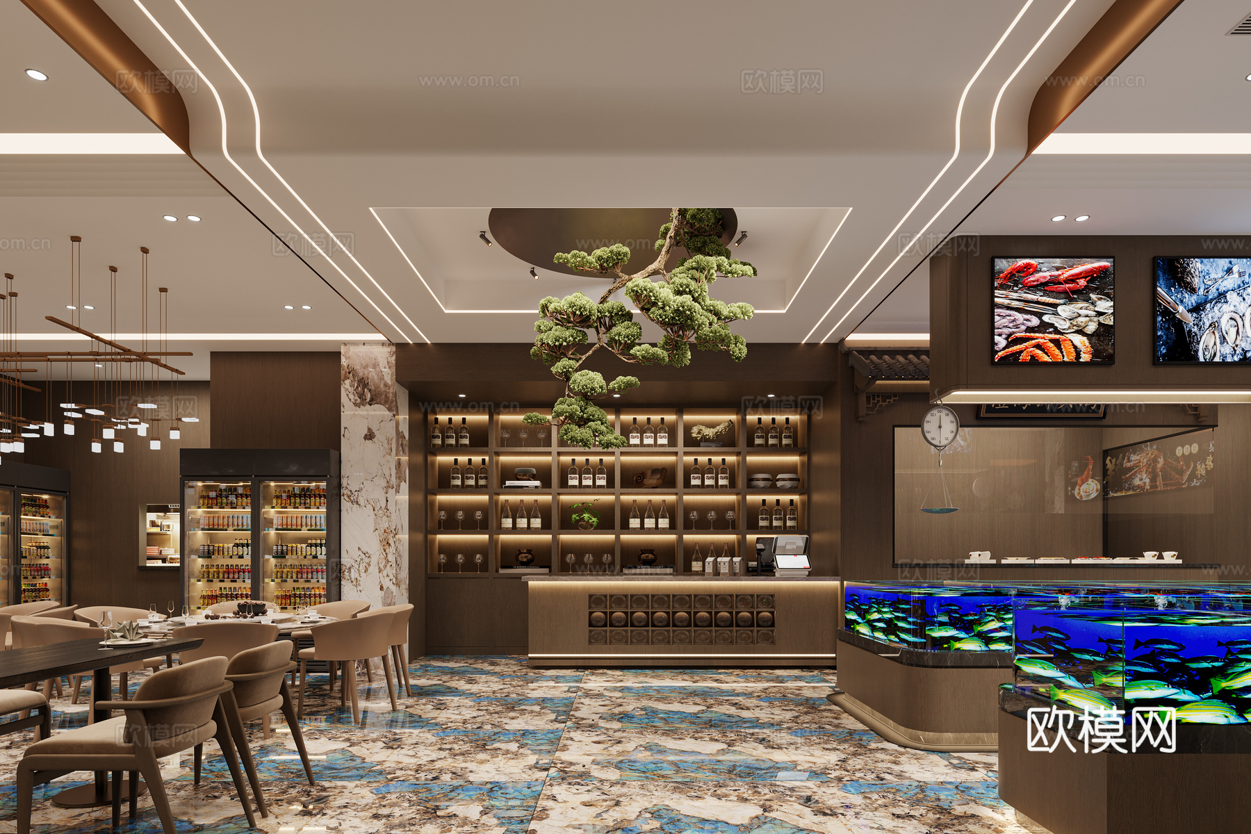 某海鲜粥餐厅cad施工图