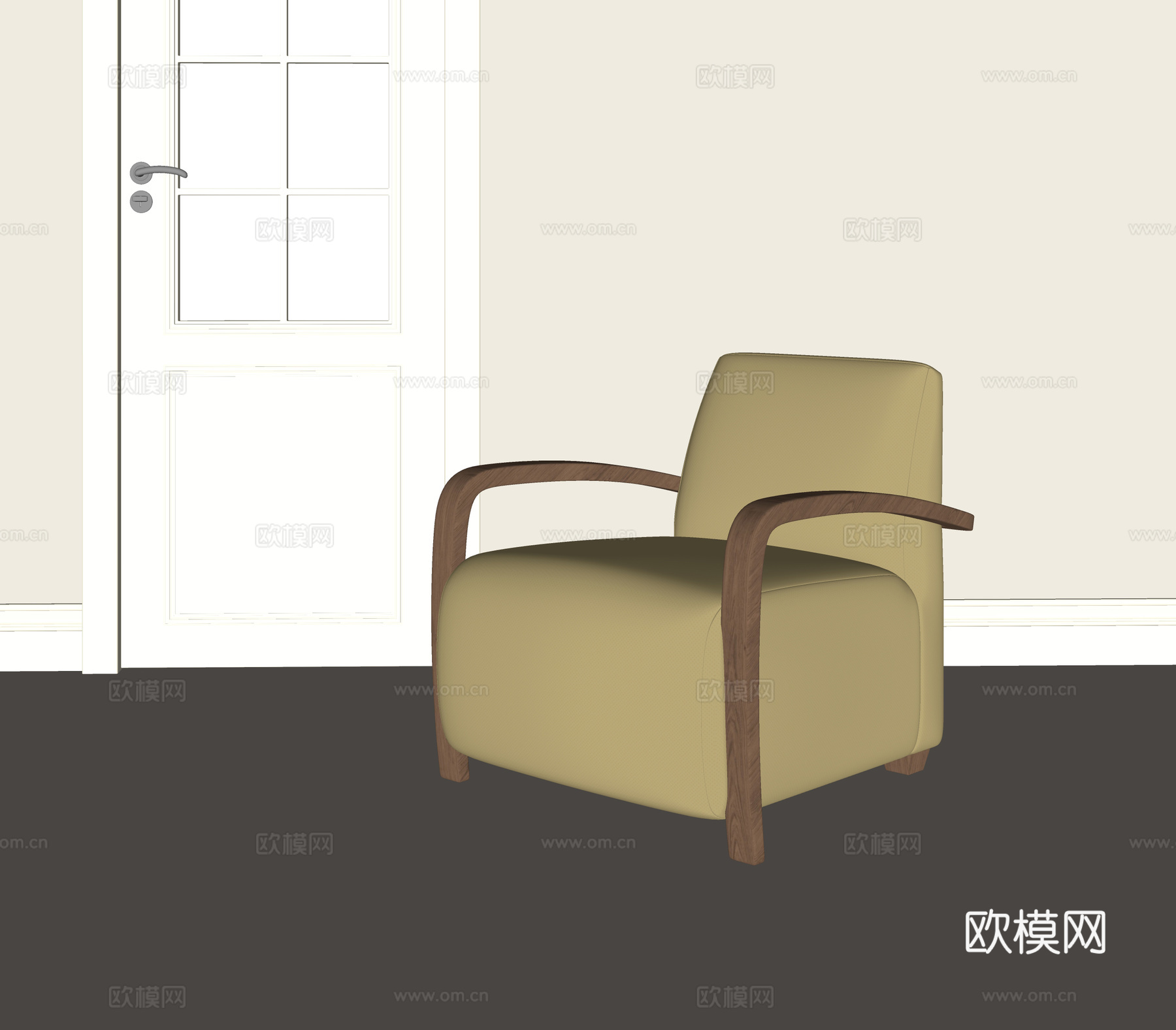 现代中古沙发椅su模型