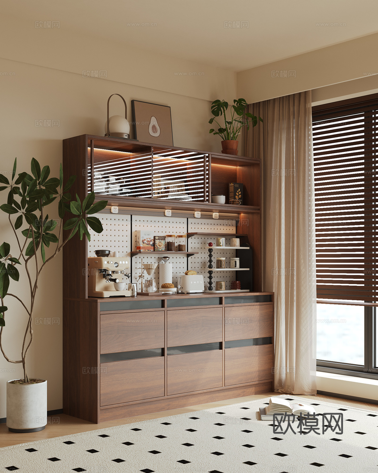 中古餐边柜su模型