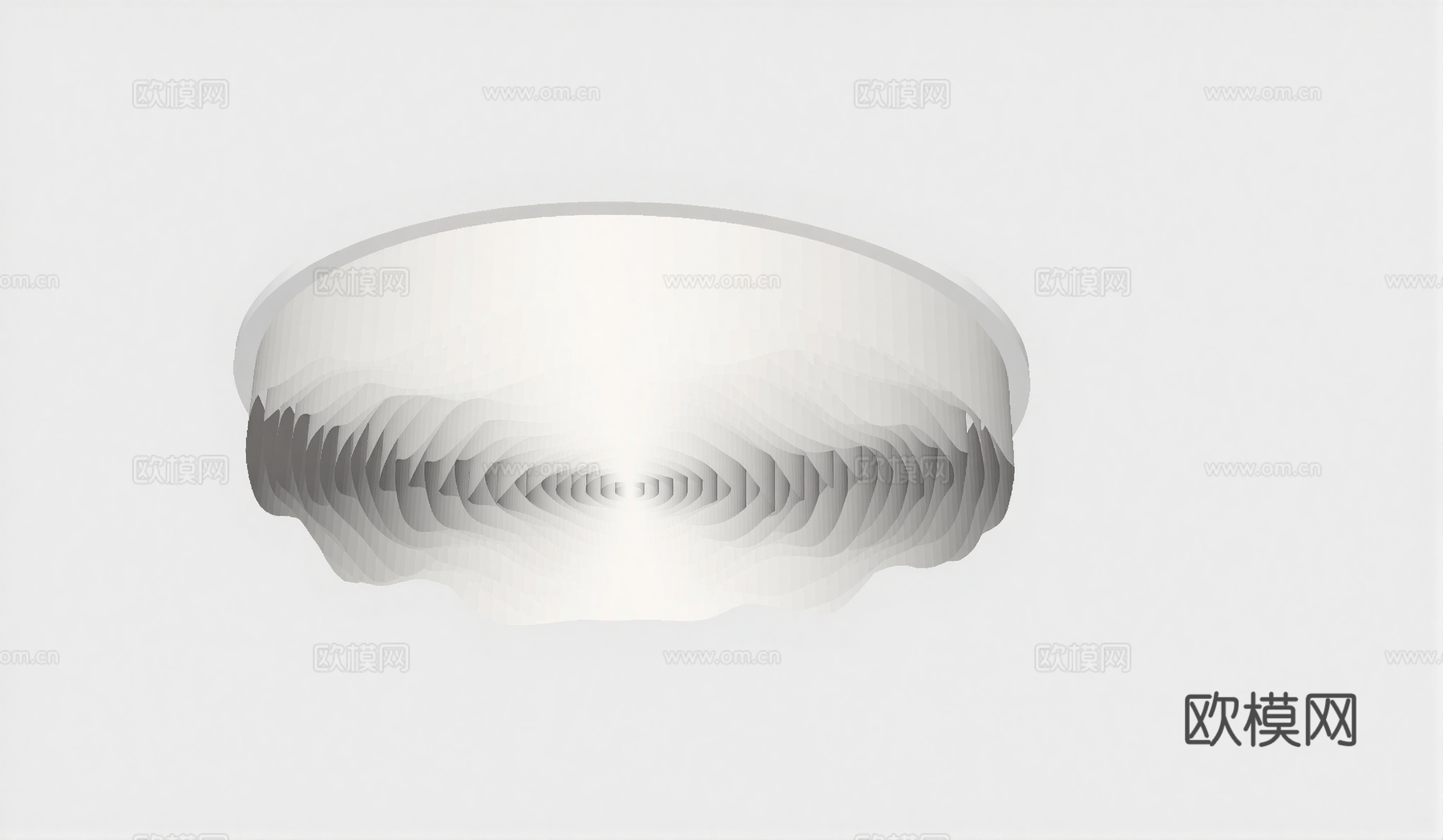 波纹圆形吸顶灯 现代异形吸顶灯su模型