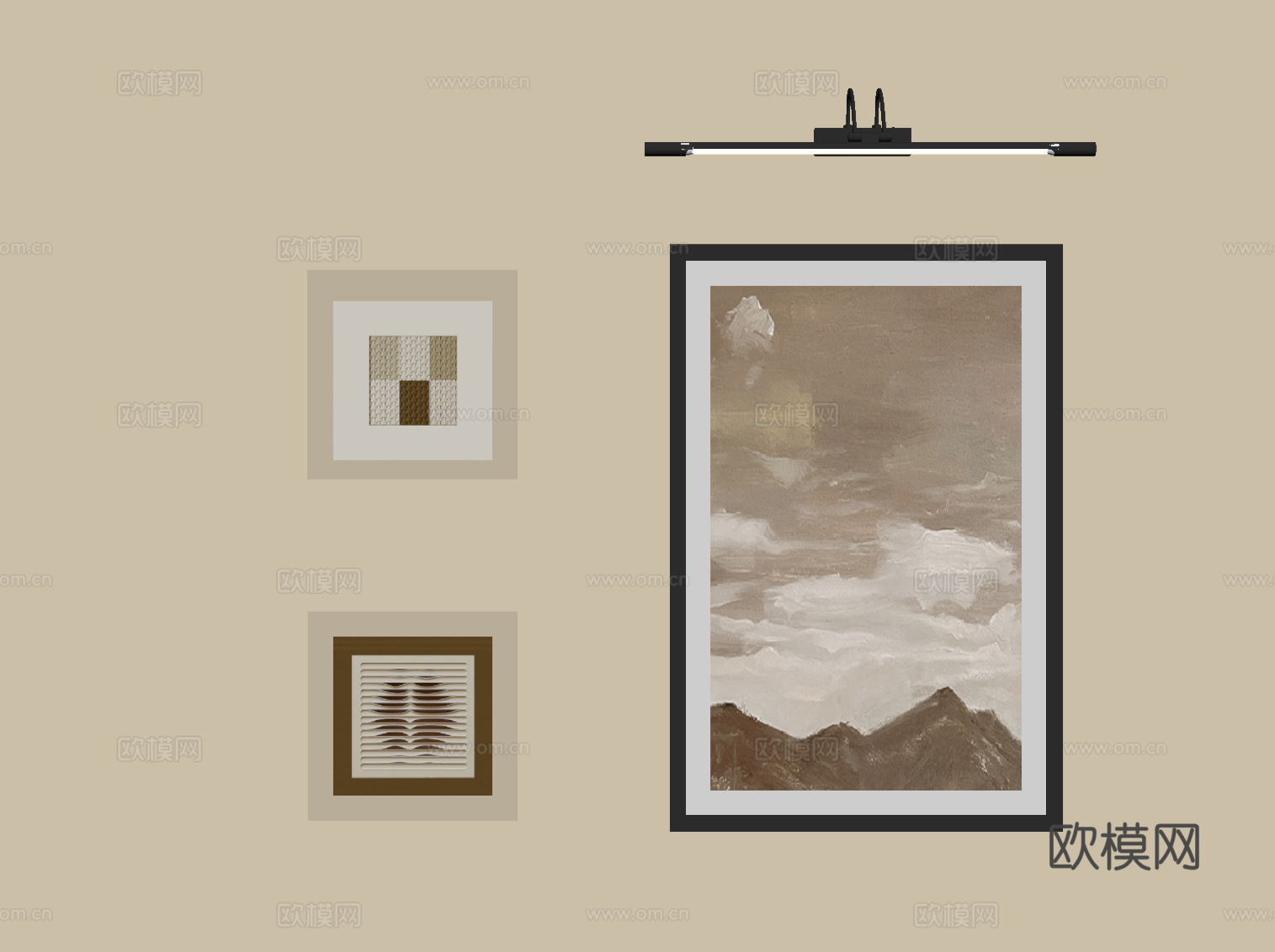 现代挂画 客厅装饰画su模型