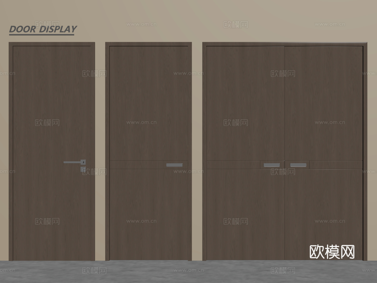 现代双开门 单开门 木门 防盗门 平开门su模型