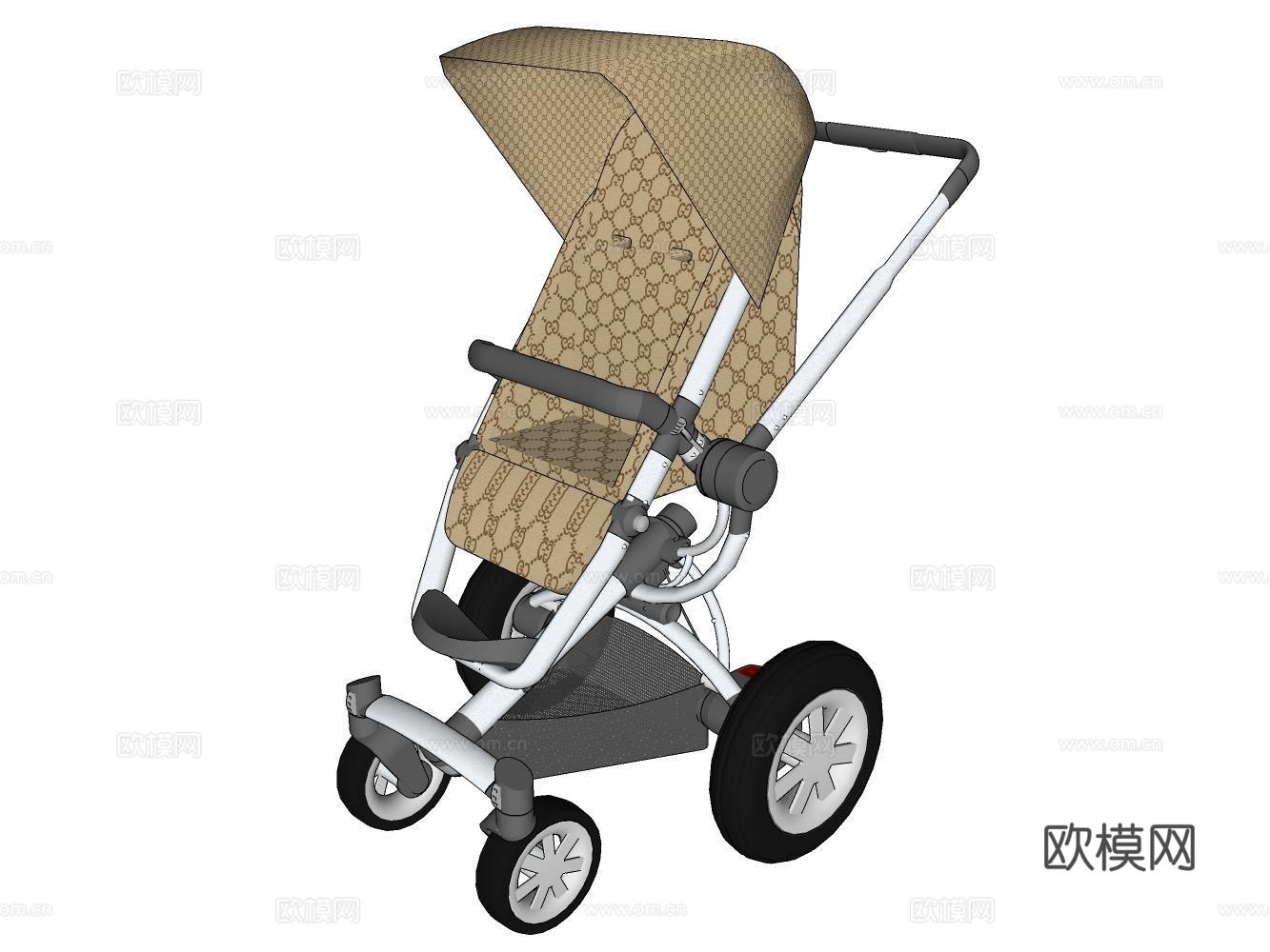 婴儿车su模型