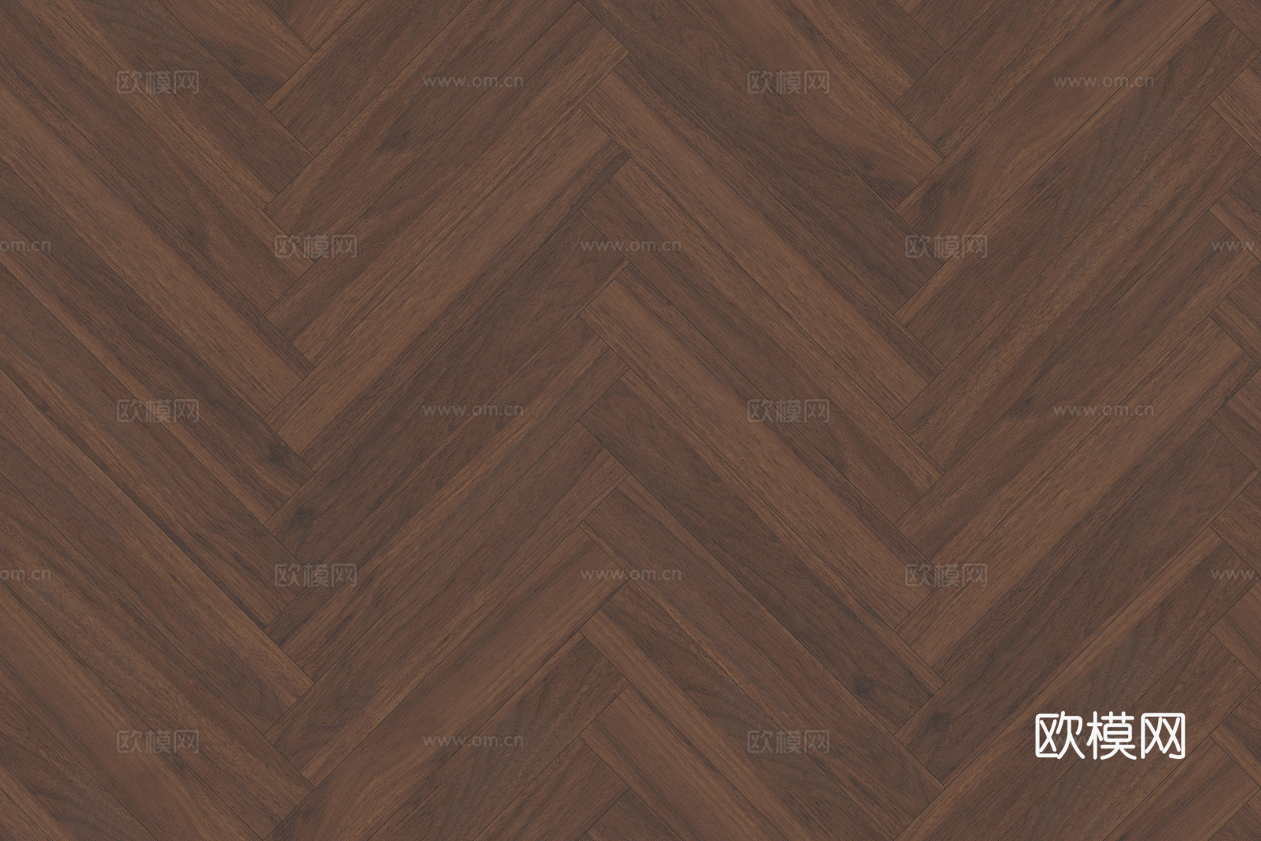 现代极简无缝胡桃色鱼骨拼人字拼木地板