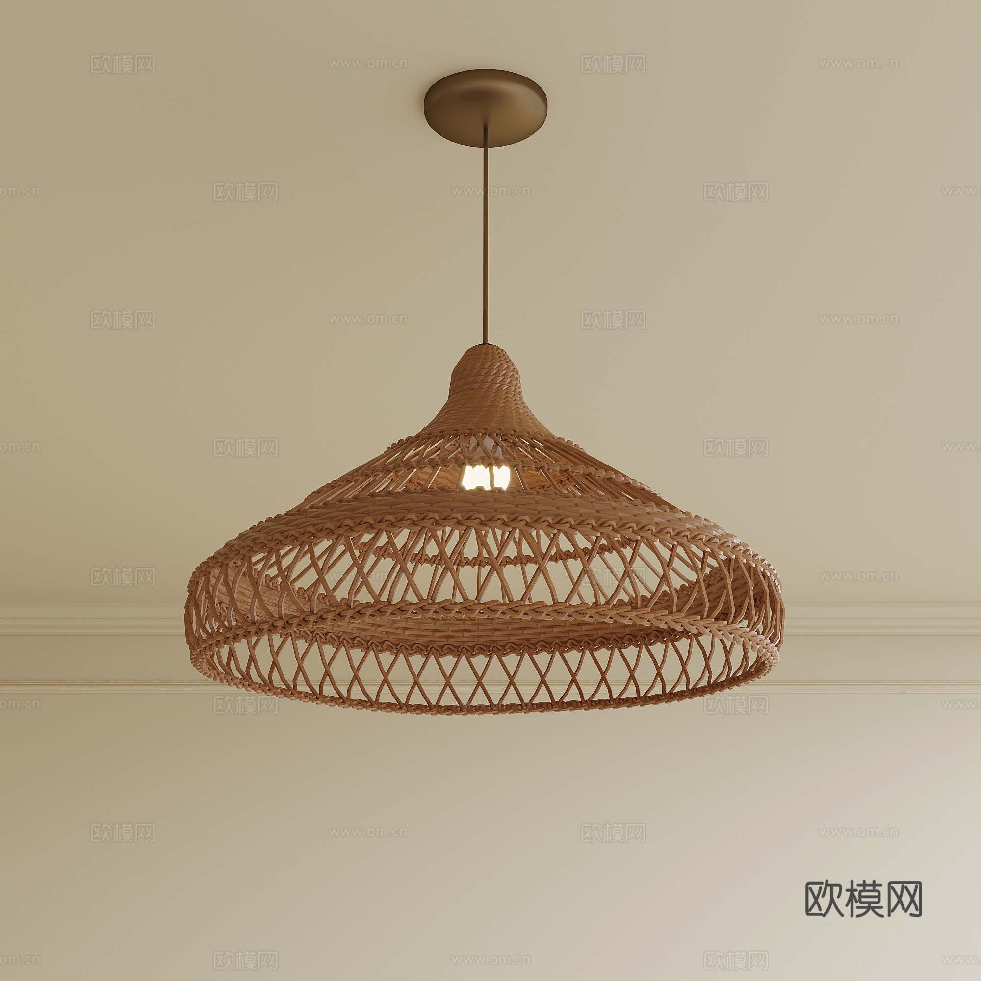 中古风吊灯 客厅吊灯su模型