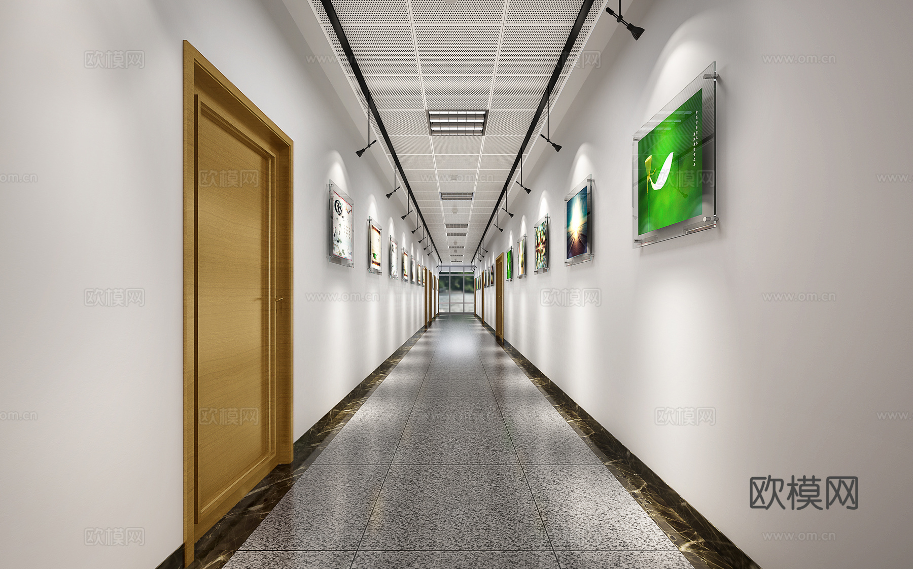 现代公司过道3d模型下载