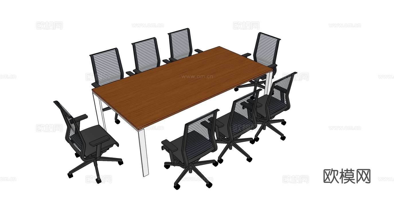 会议桌 办公家具su模型下载