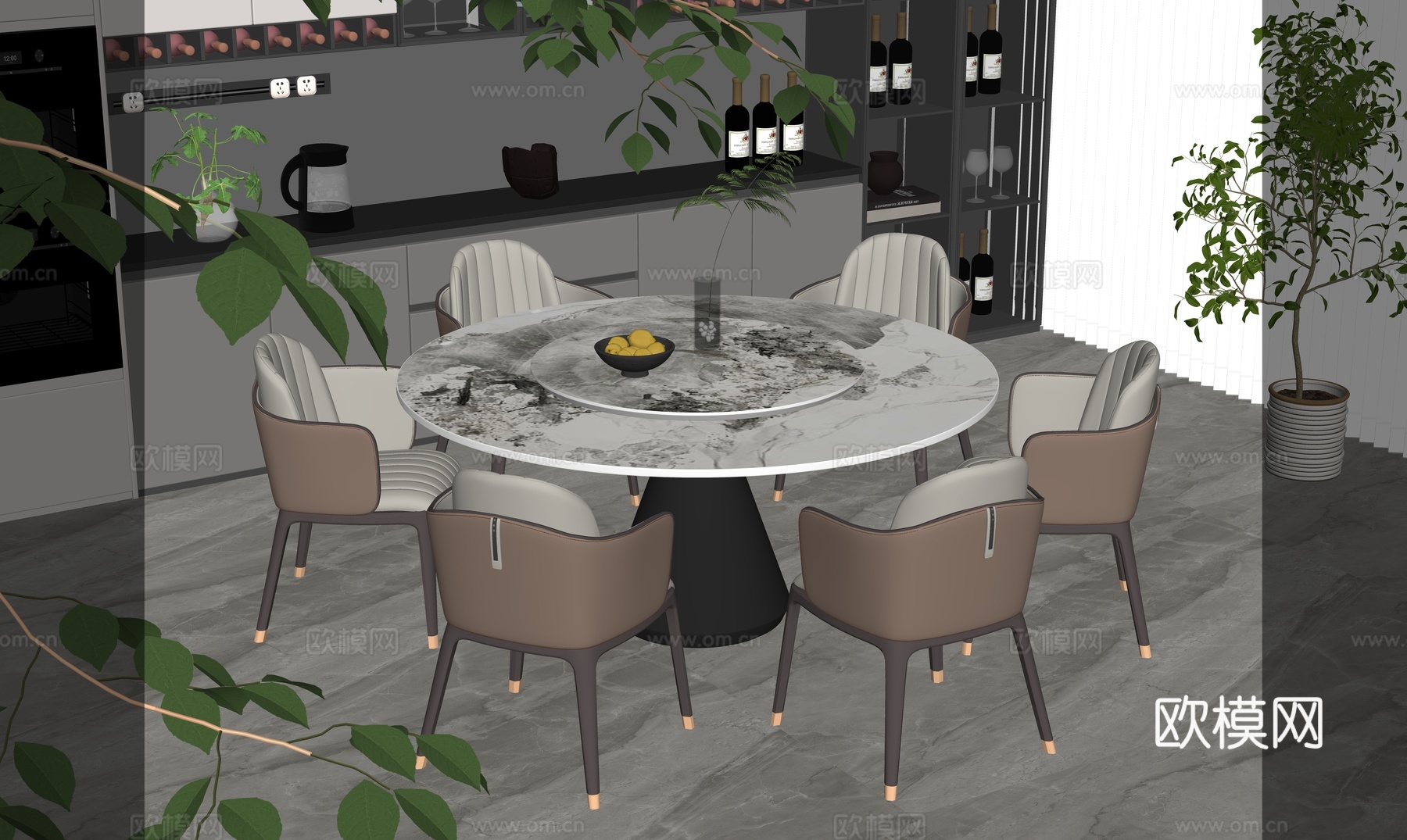 现代网红餐厅su模型