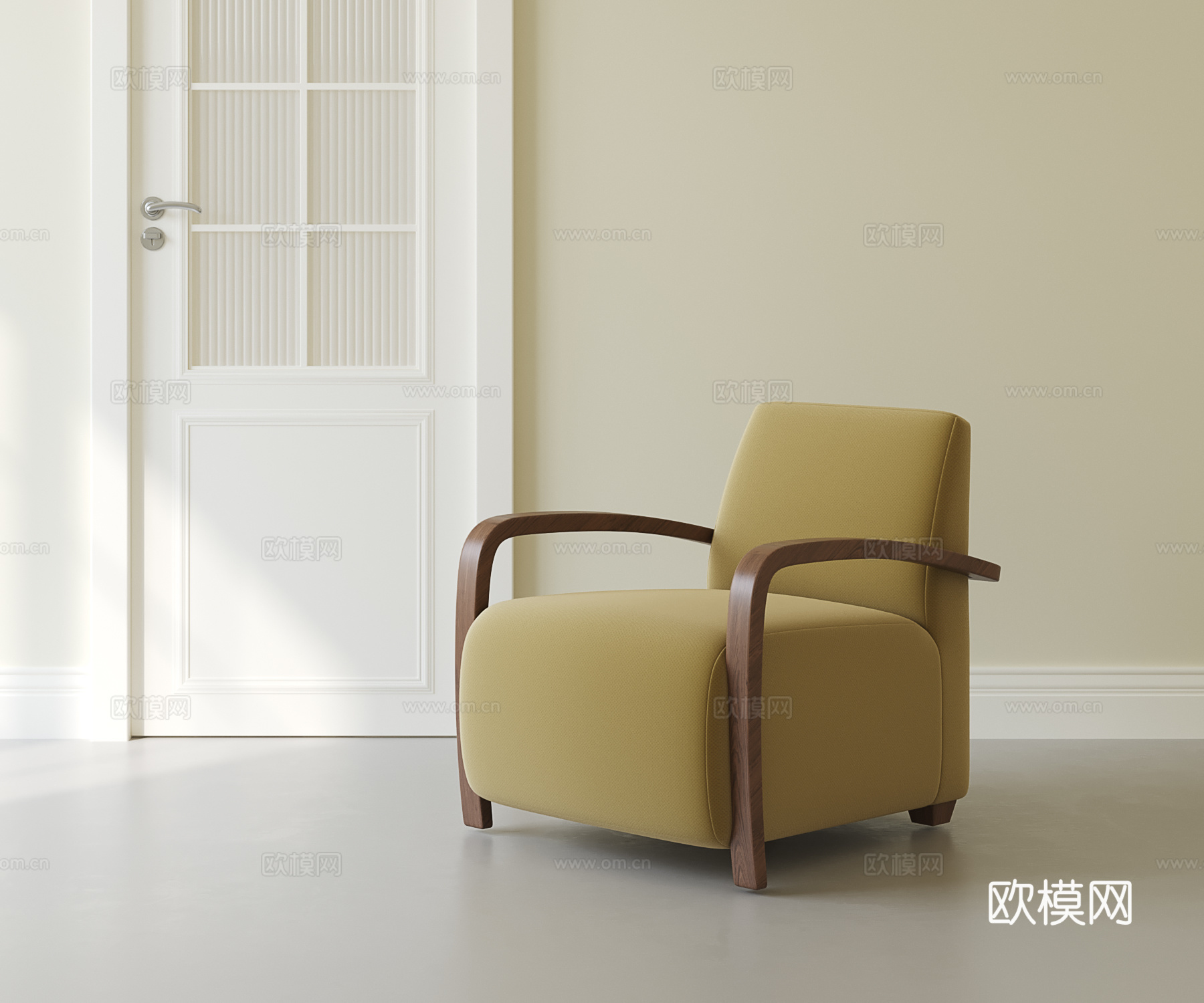 现代中古沙发椅su模型