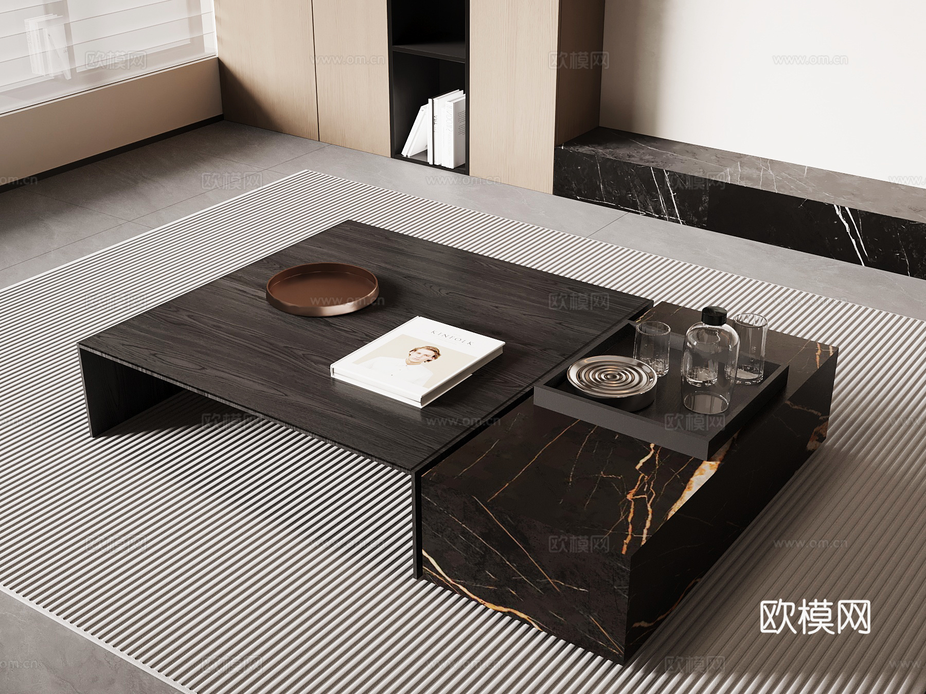 现代意式茶几su模型