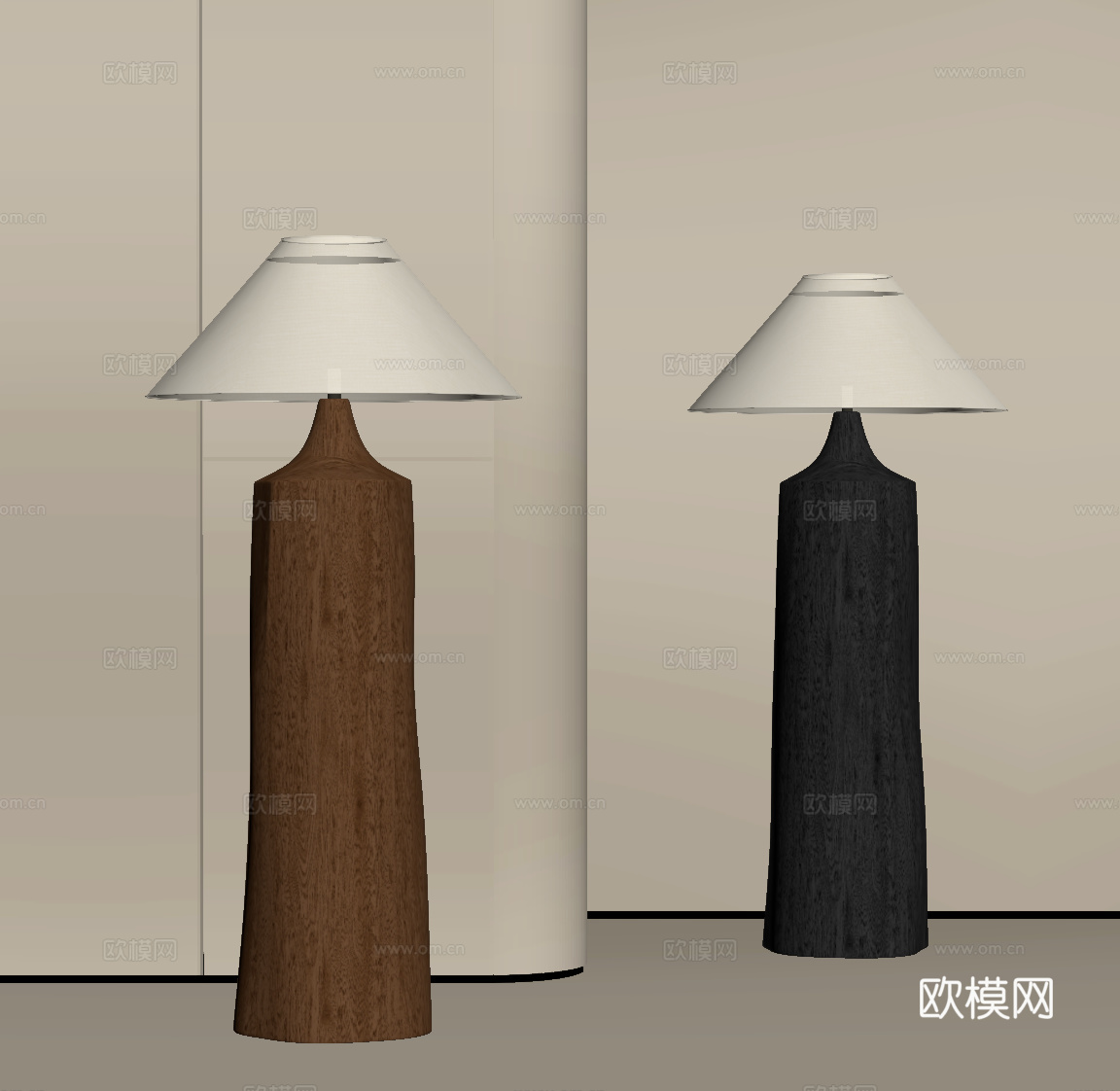 法式中古落地灯su模型