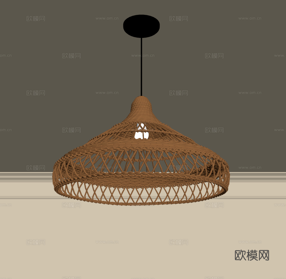 中古风吊灯 客厅吊灯su模型