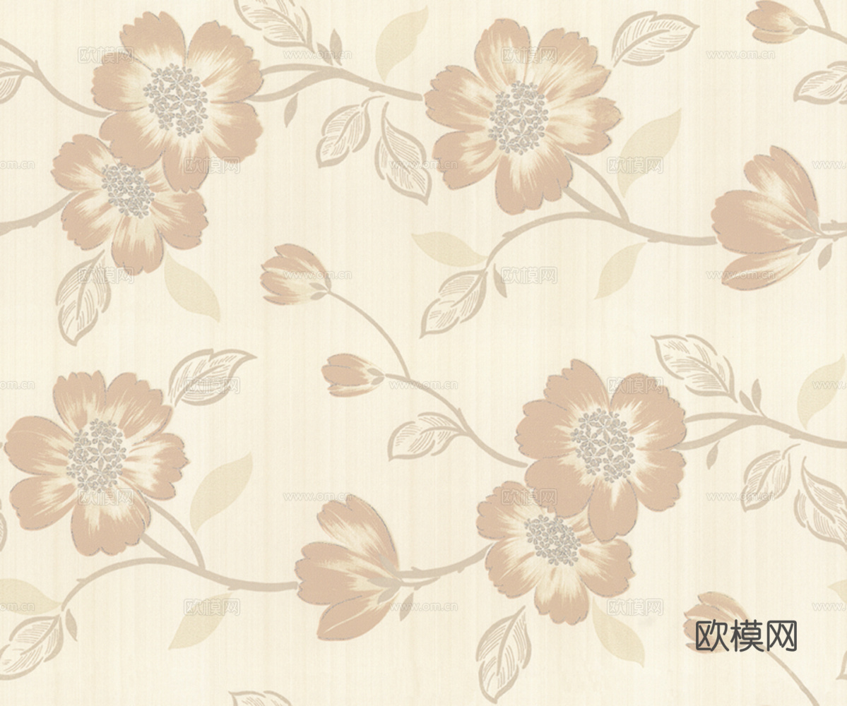 浅黄色花纹壁纸