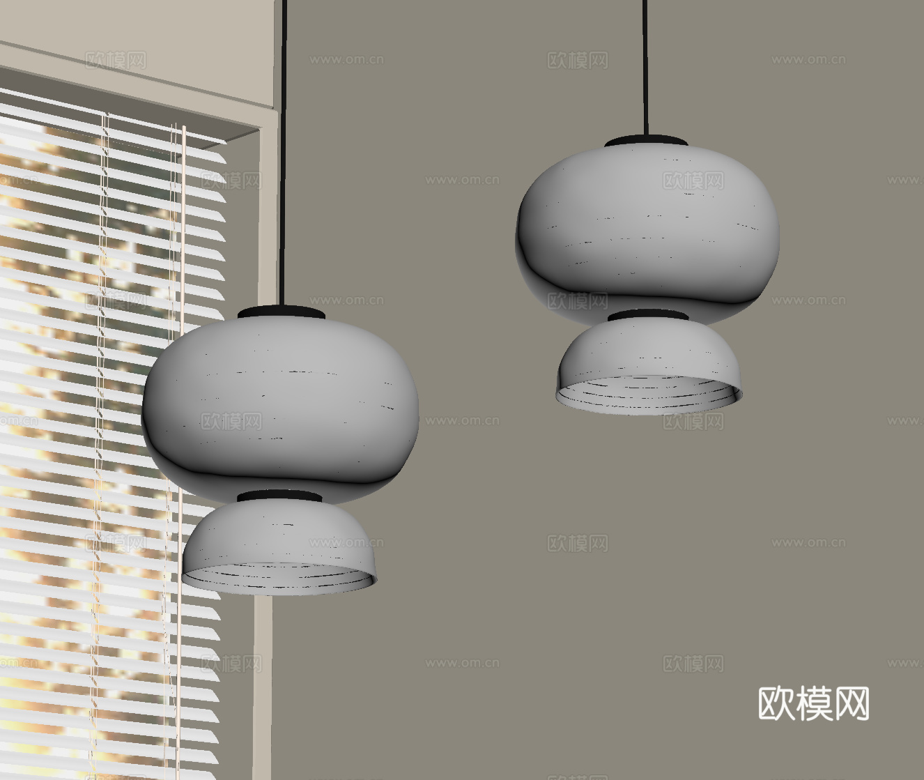 侘寂中古吊灯 餐厅吊灯su模型