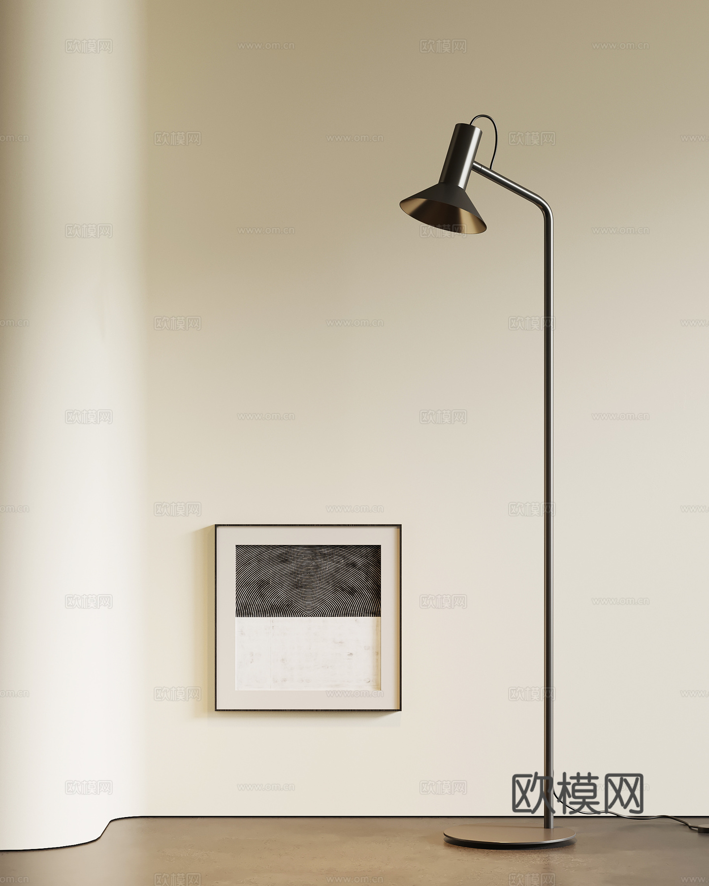 现代落地灯su模型