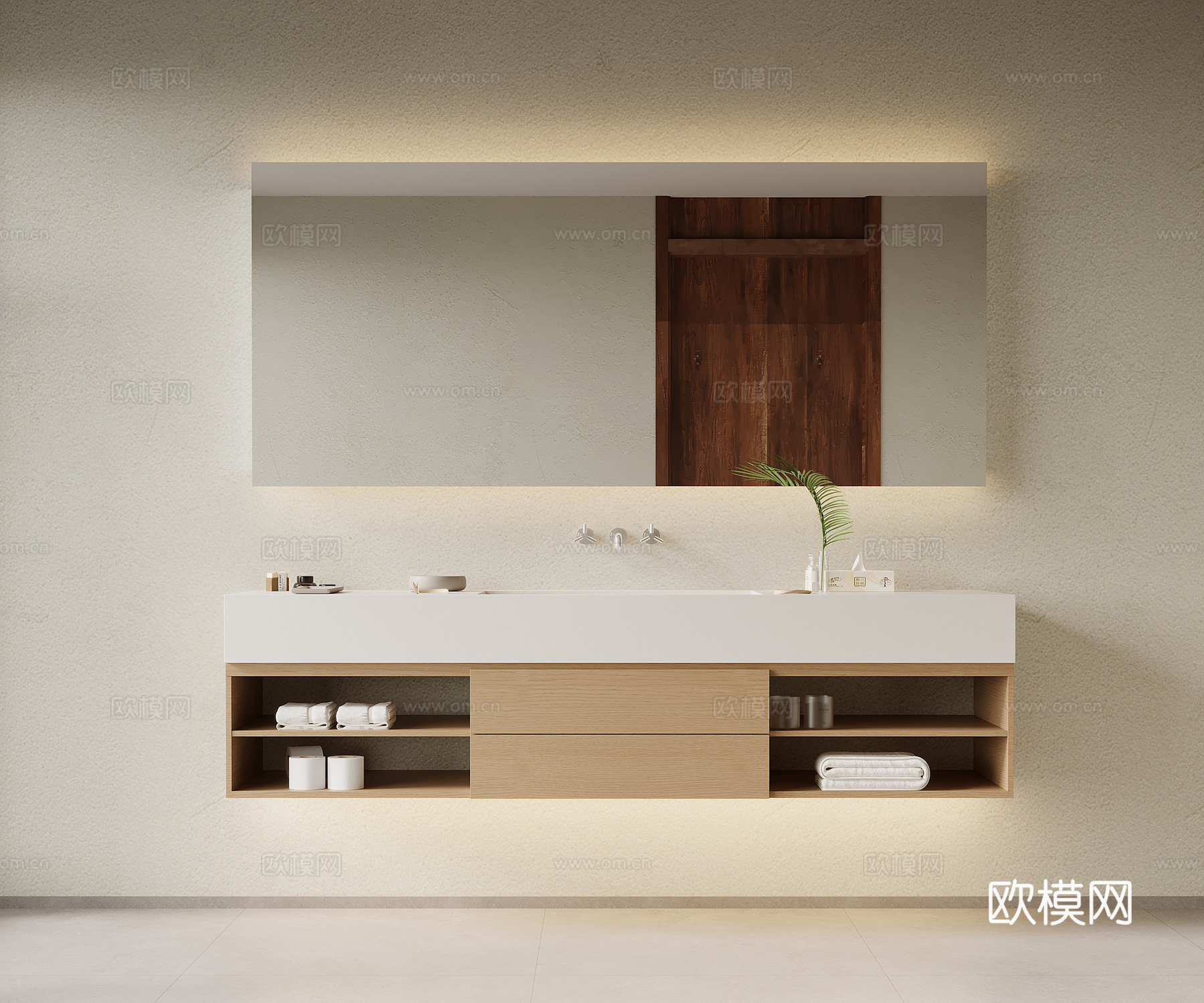 现代简约浴室柜 洗手台su模型