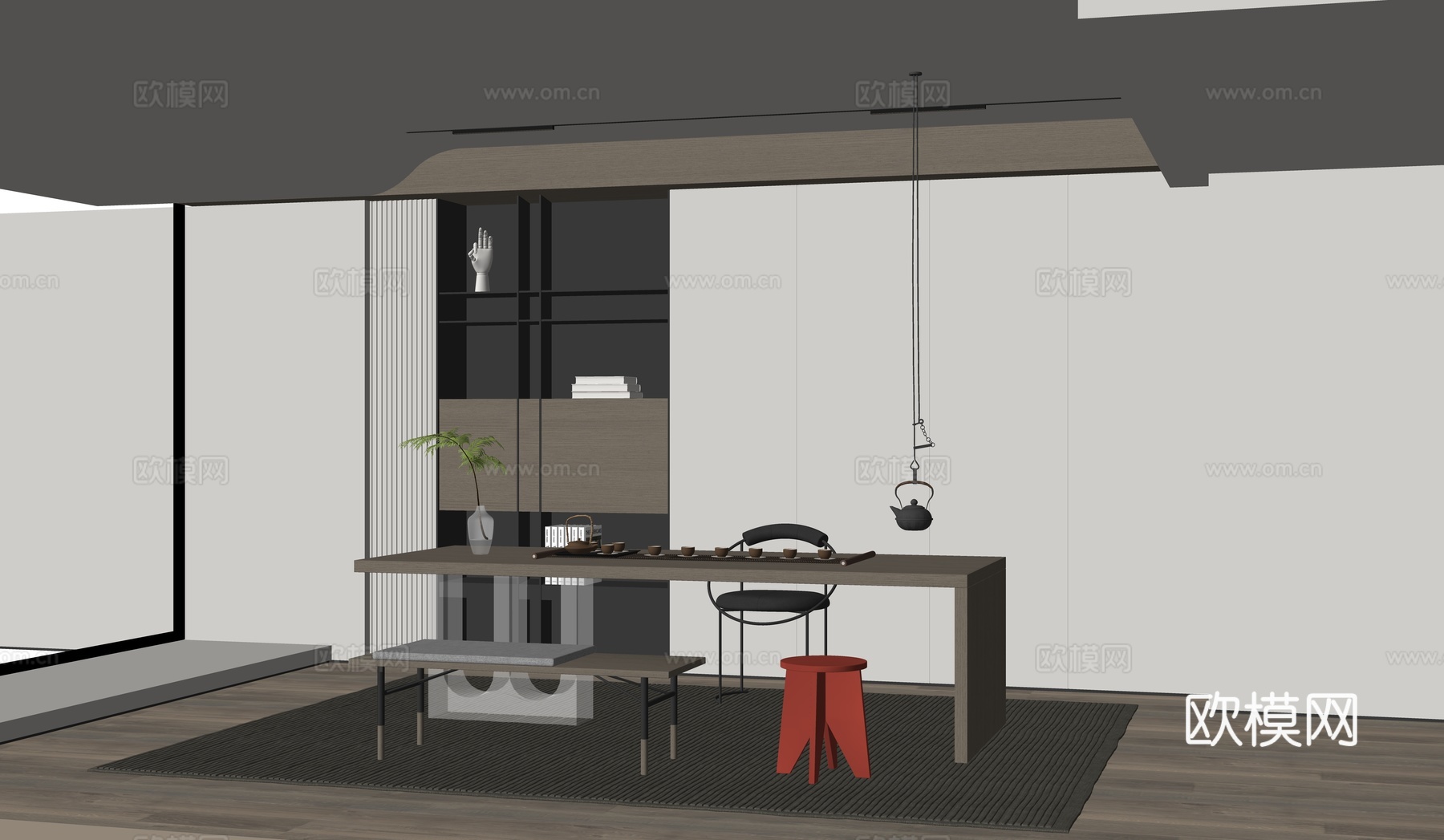 现代网红茶室su模型