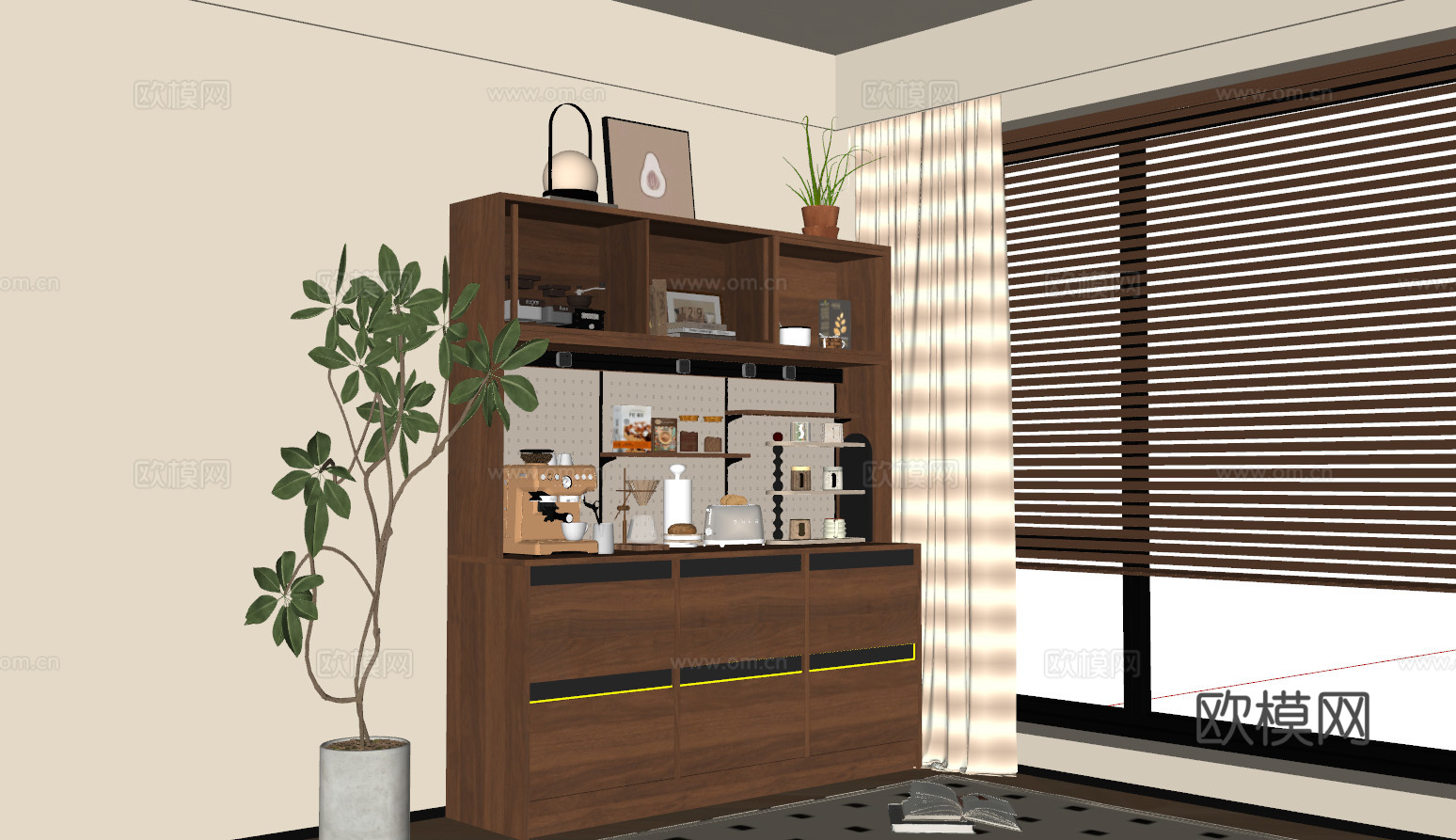 中古餐边柜su模型