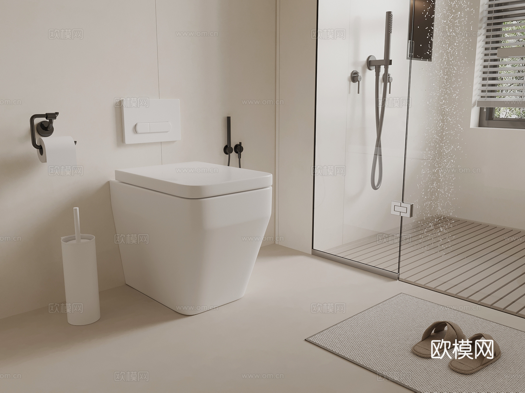 现代马桶 卫浴小件su模型