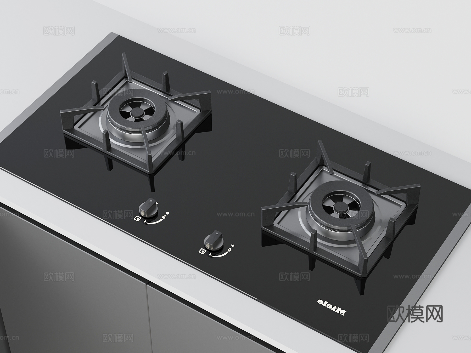 现代灶具 燃气灶 煤气灶 灶台su模型下载（渲染图2）