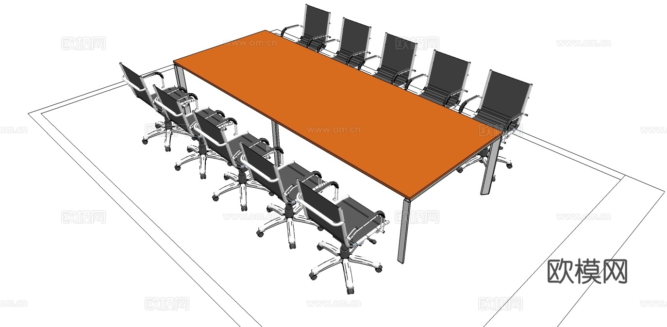 会议桌 办公家具su模型