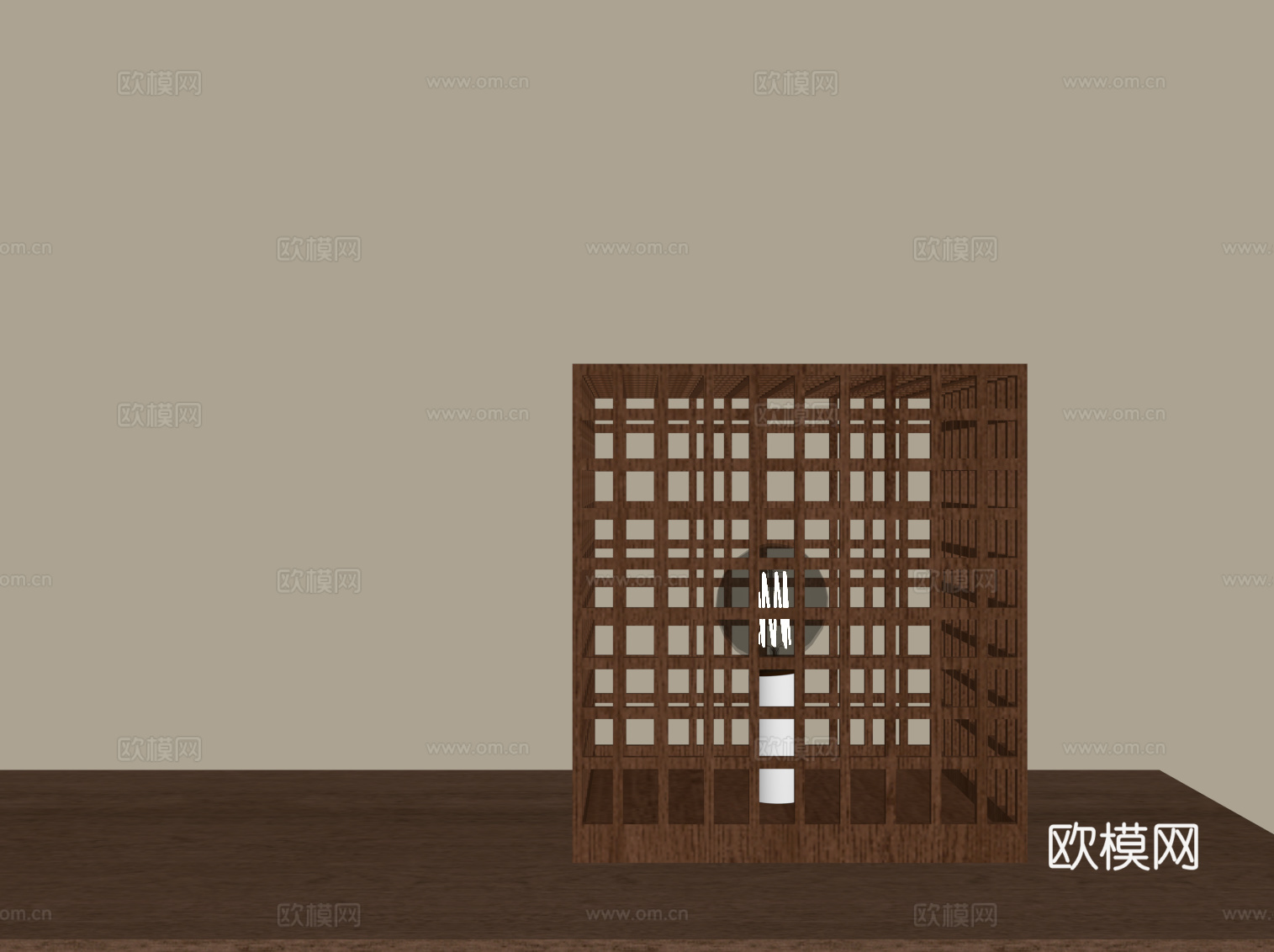 中古风台灯 镂空台灯su模型