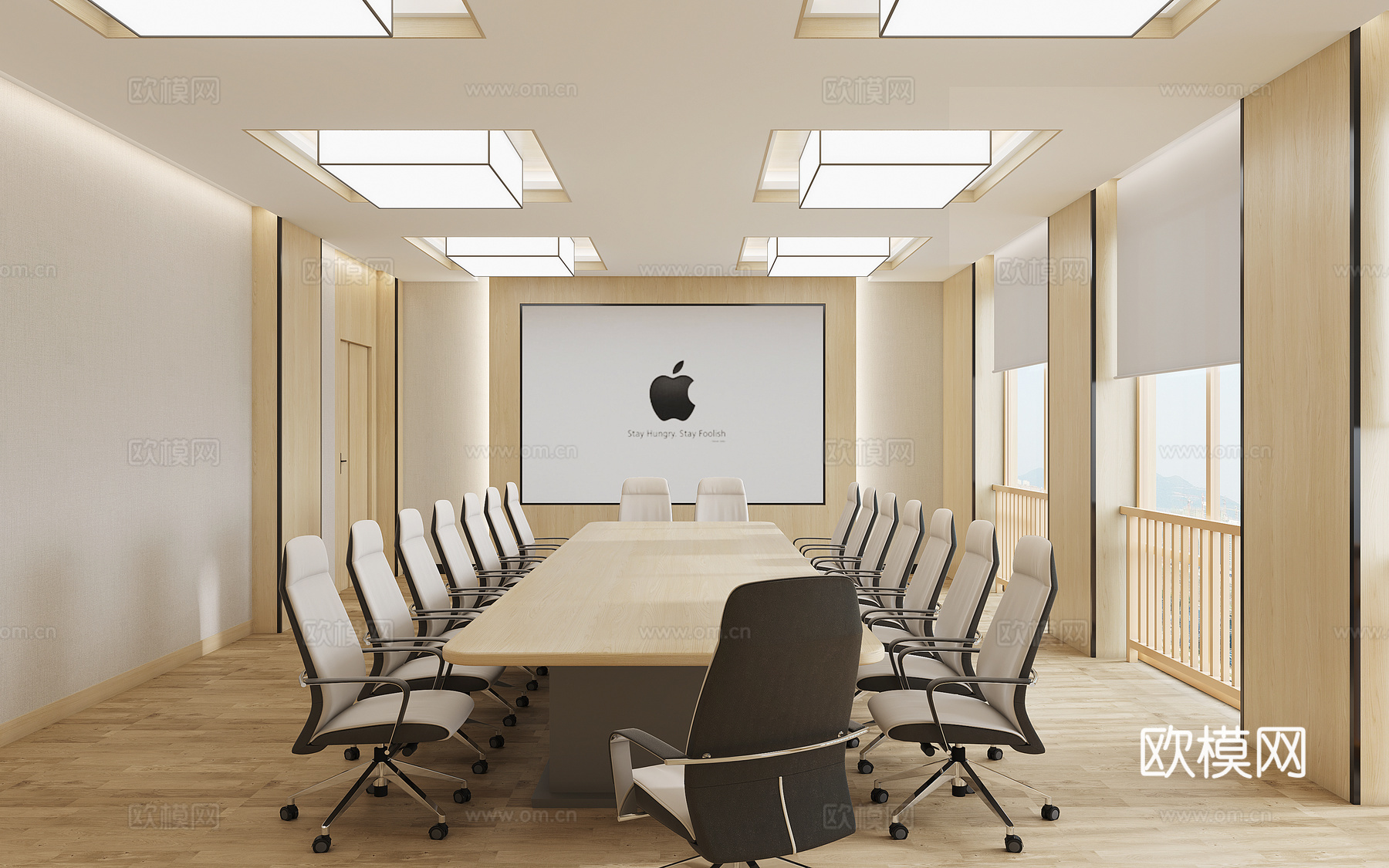 现代办公休息区 洽谈区 休闲桌椅组合3D模型3d模型下载