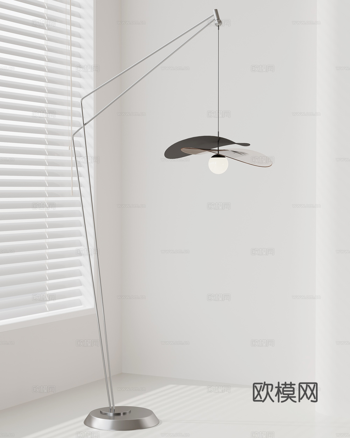现代意式落地灯 鱼线落地灯su模型