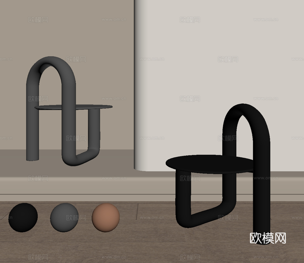 现代凳子 换鞋凳 梳妆凳su模型