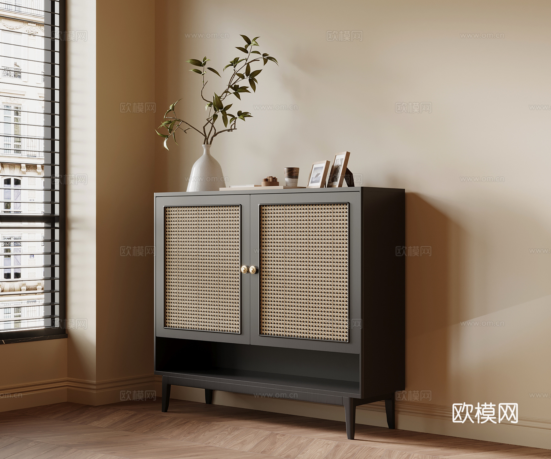 法式玄关柜 鞋柜3d模型