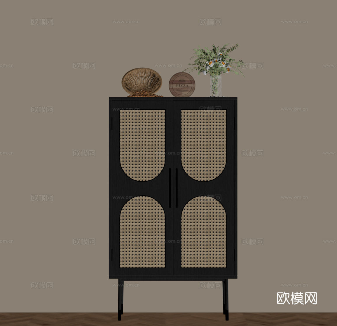 法式复古玄关柜 端景柜 边柜su模型