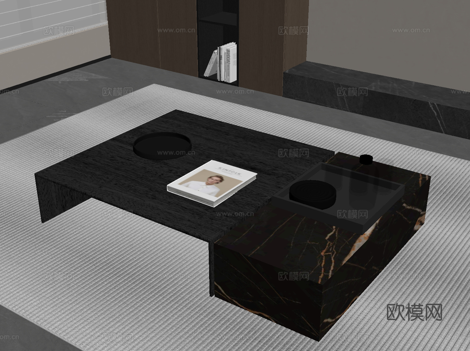 现代意式茶几su模型