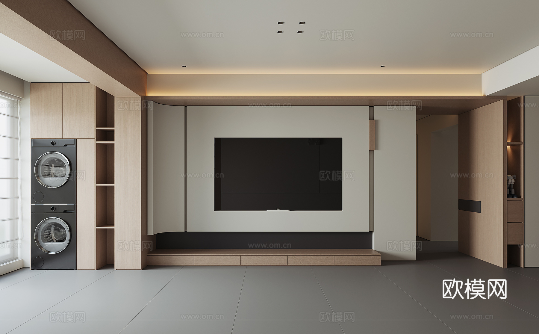 现代电视背景墙su模型