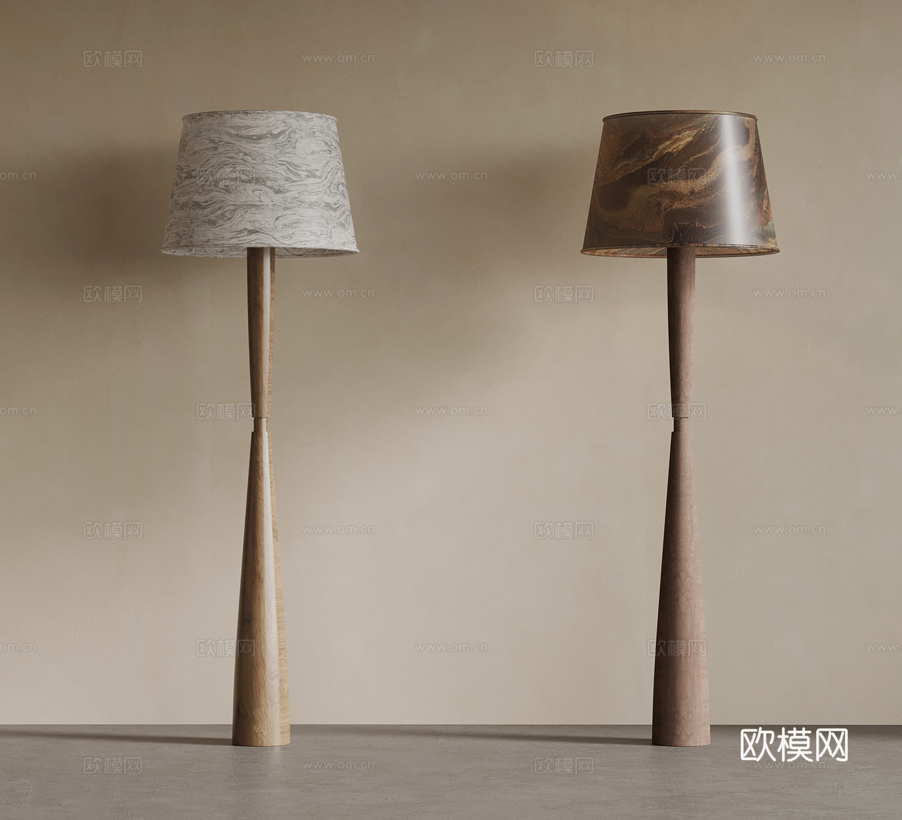 现代中古风落地灯su模型